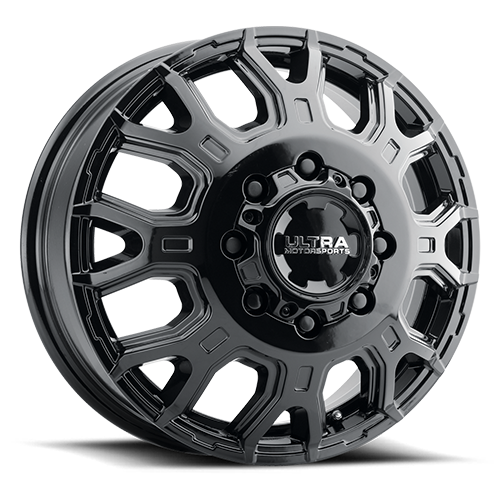 17x6.5 Ultra 022FBK Scorpion Gloss Black DUALLY FRONT Wheel 8x6.5 (129mm)
