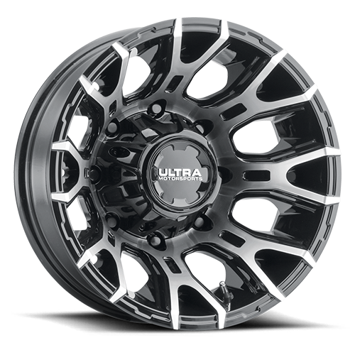 17x6.5 Ultra 022RU Scorpion Gloss Black Machine DUALLY REAR Wheel 8x200 (-140mm)