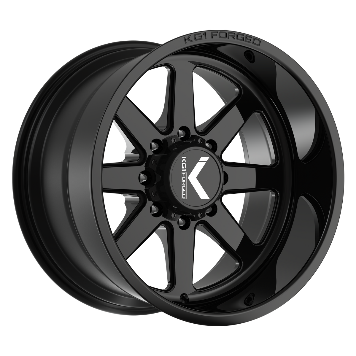 22x12 KG1 Forged KT057 Okto Gloss Black Wheel 8x180 (-44mm)