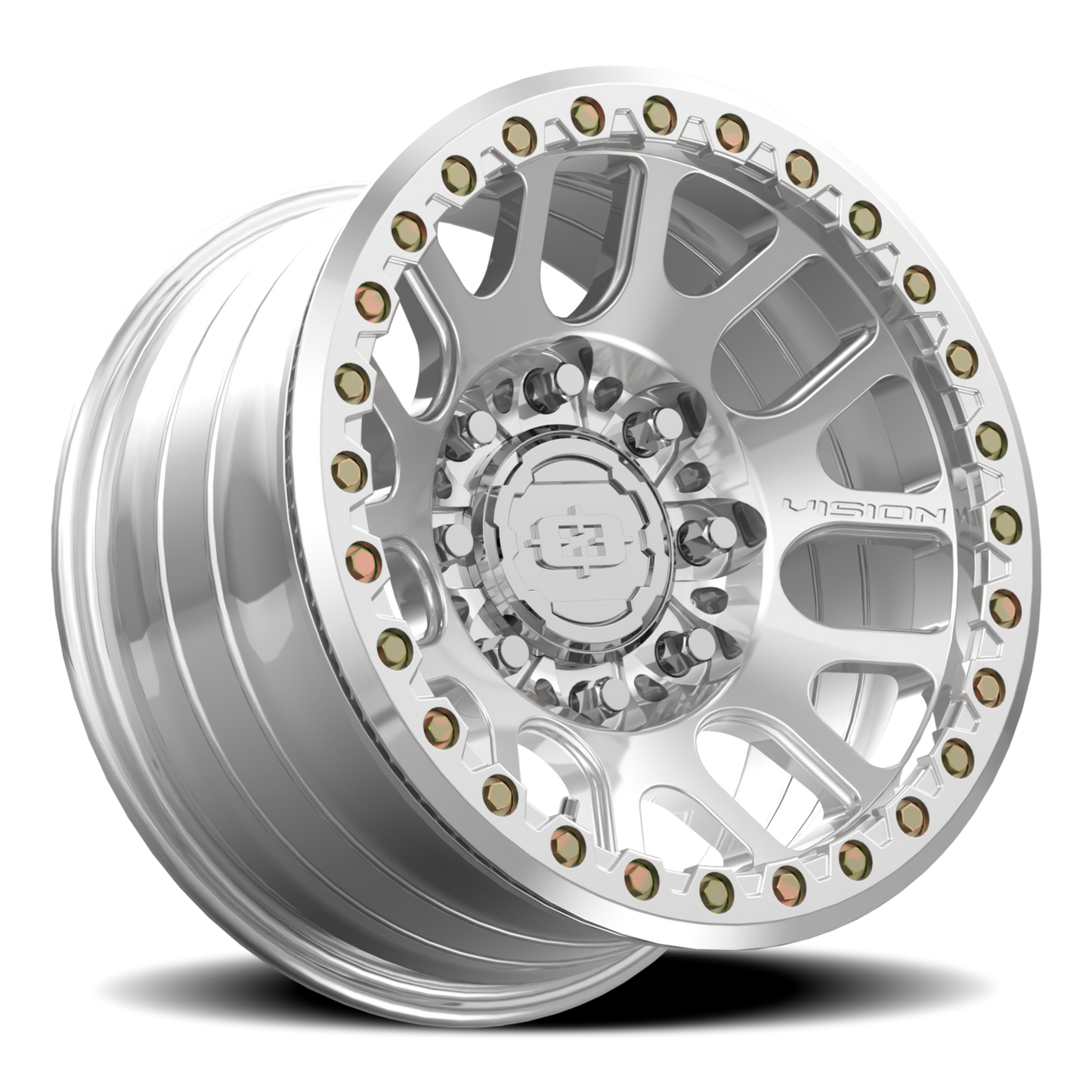 17x9 Vision 111BL F-Nemesis Polished FORGED BEADLOCK Wheel 8x6.5 (-12mm)