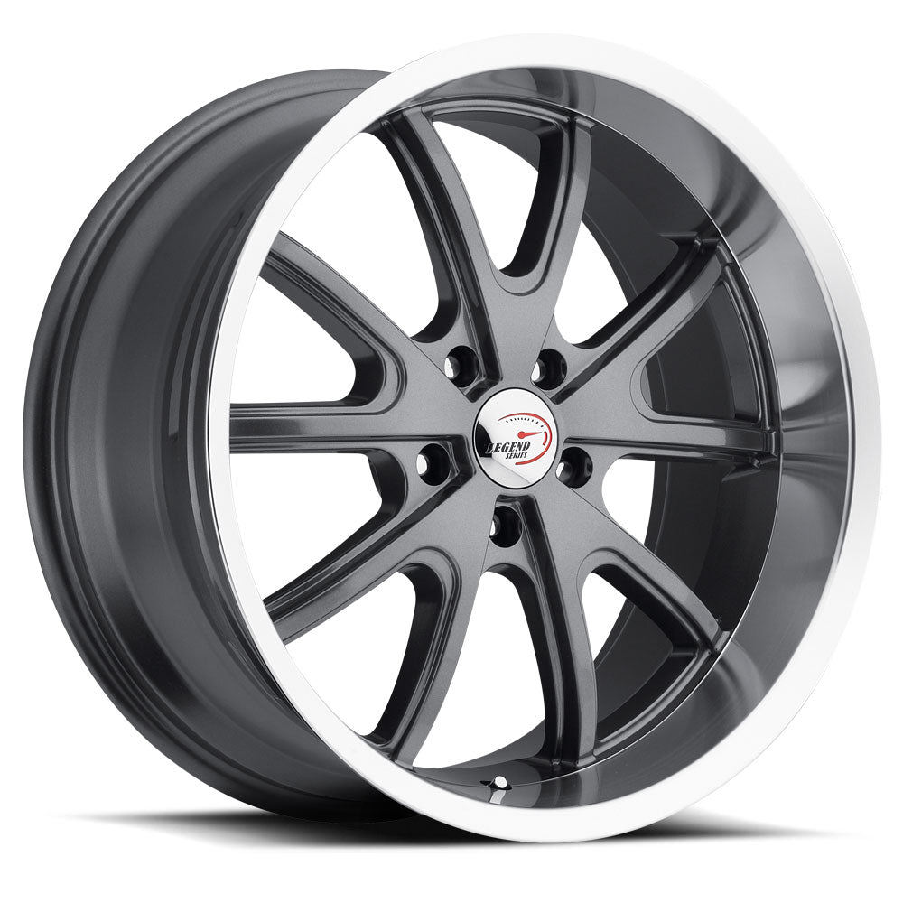 18x8.5 American Muscle 143 Torque Gunmetal Mach Wheel 5x5 (10mm)