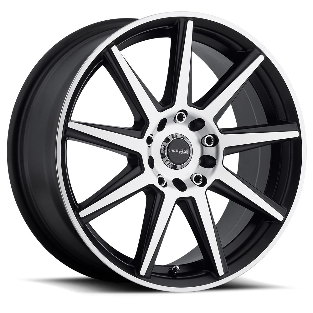 17x7.5 Raceline 144M Storm Black/Machined Wheel 4x100/4x4.25 (+40mm)