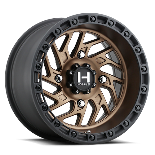 15x8 Hostile UTV H316 Jigsaw Matte Bronze Black Ring BEADLOCK Wheel 4x156 (0mm)