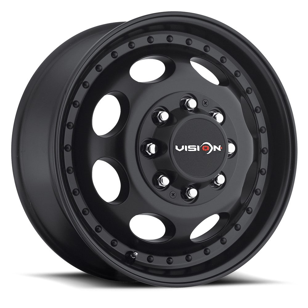 19.5x6.75 Vision 181Z Hauler Dually Front Matte Black Wheel 8x6.5 (102mm)