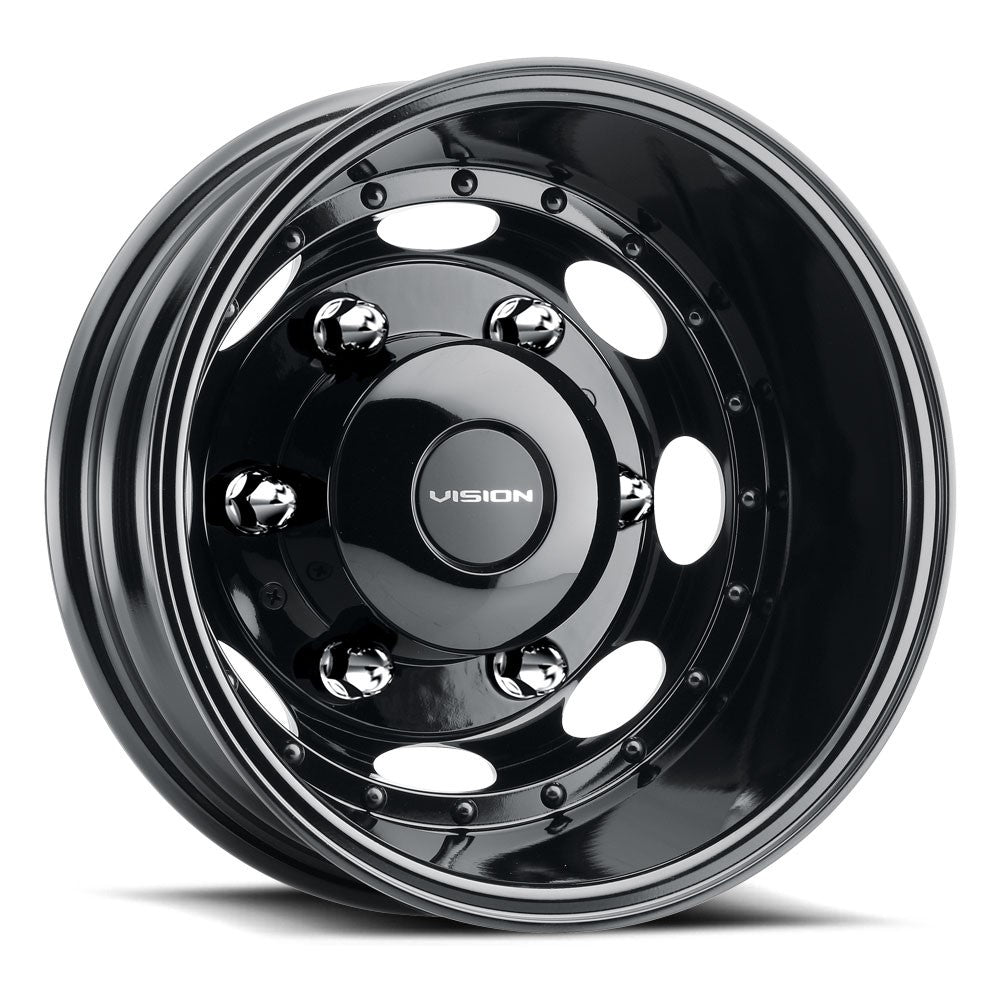 16x5.5 Vision 181Z Hauler Dually Rear Gloss Black Wheel 6x205 (-126.05mm)