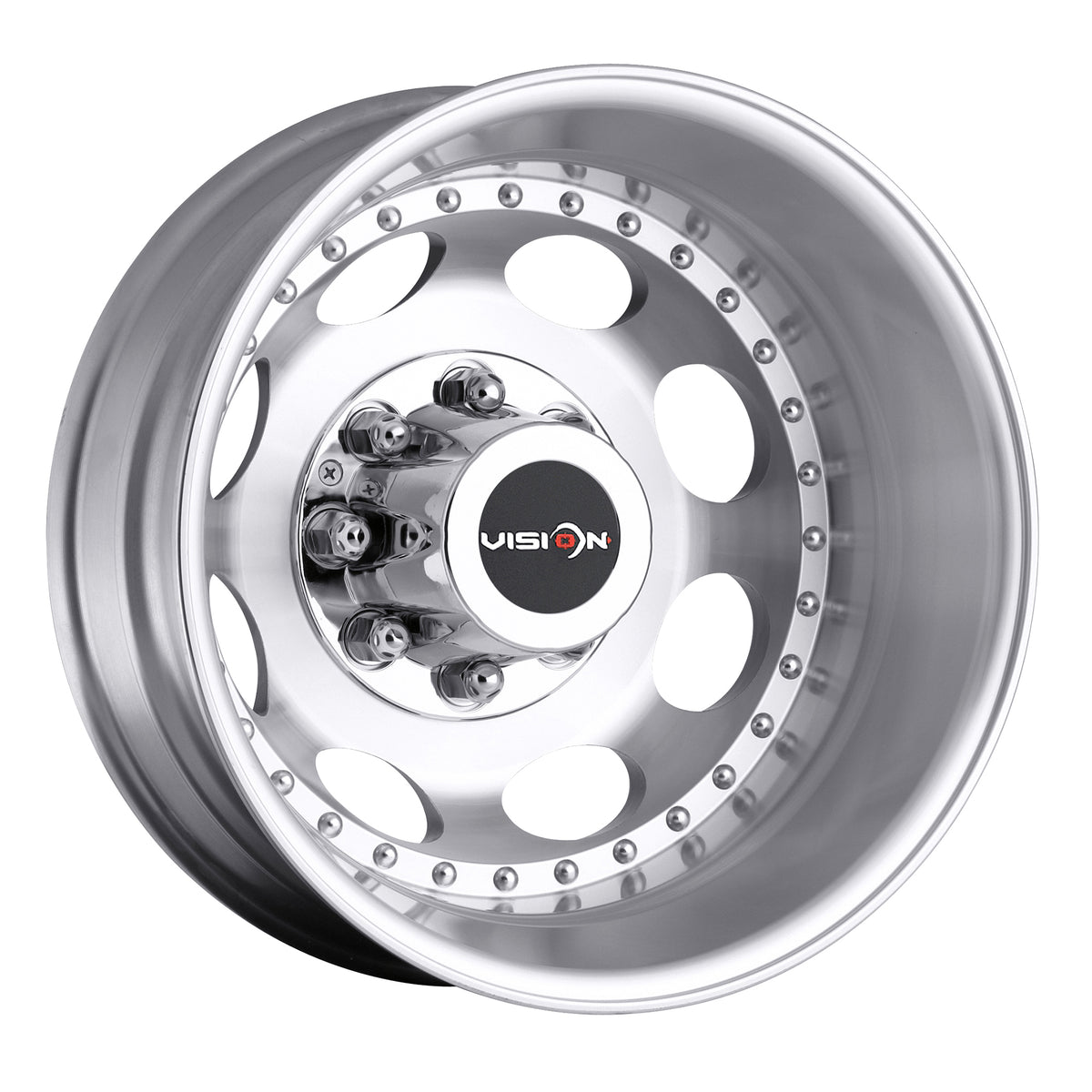 19.5x6.75 Vision 181 Hauler Dually Rear Machined Wheel 8x200 (-143mm)