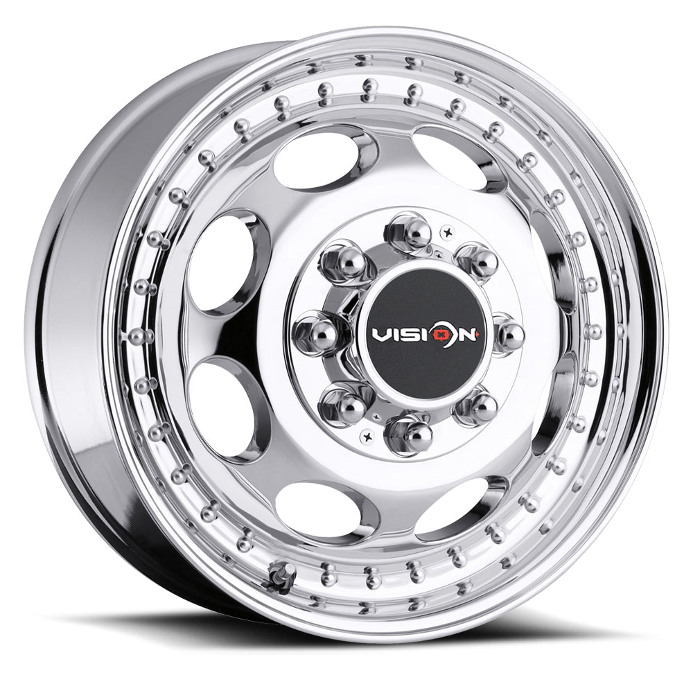 17x6.5 Vision 181 Hauler Chrome DUALLY FRONT Wheel 8x200 (121.35mm)