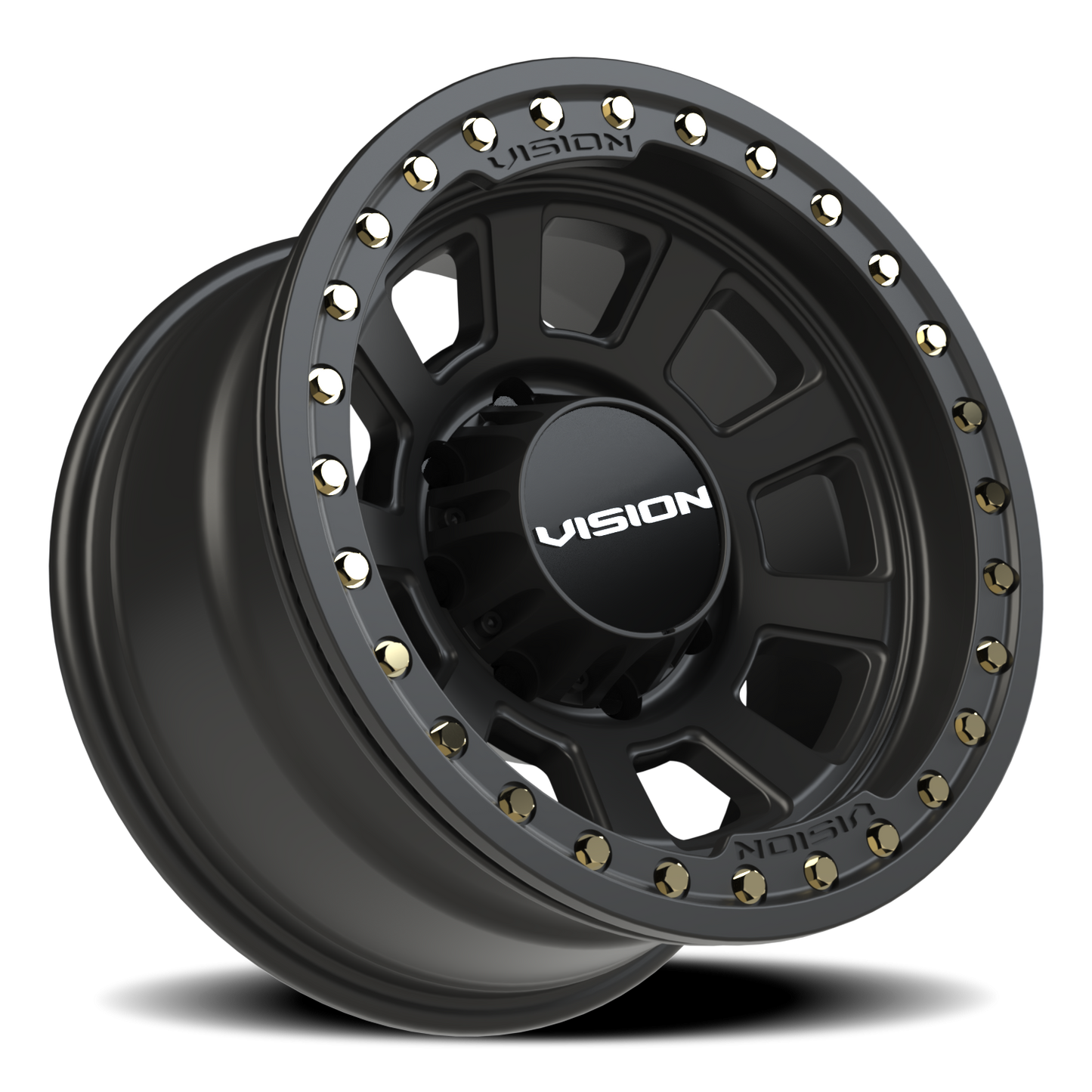 17x9 Vision 350BL Ojos Satin Black BEADLOCK Wheel 8x6.5 (-40mm)