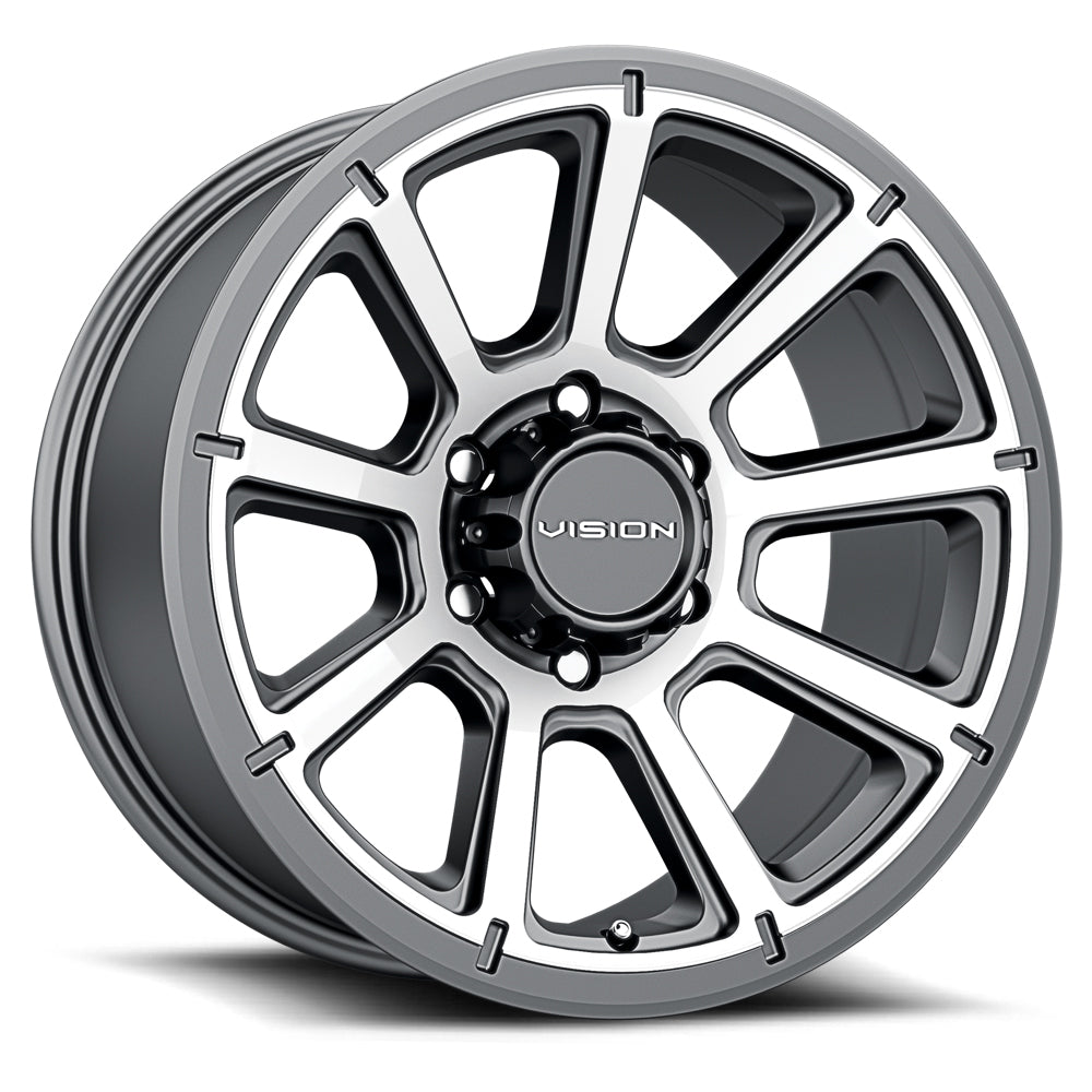 17x8.5 Vision Off-Road 353 Turbine Gunmetal Machine Wheel 6x5.5 (18mm)