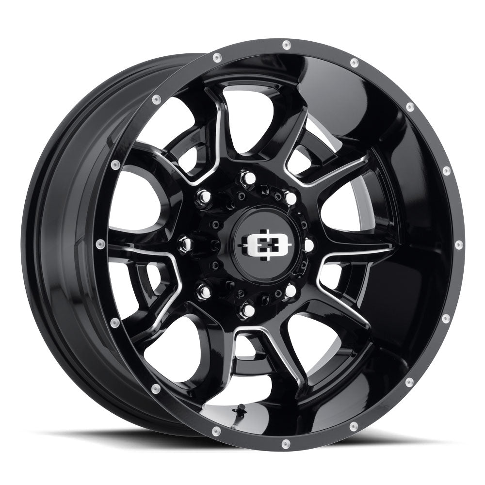 20x10 Vision Off-Road 415 Bomb Gloss Blk Milled Wheel 5x150 (-25mm)