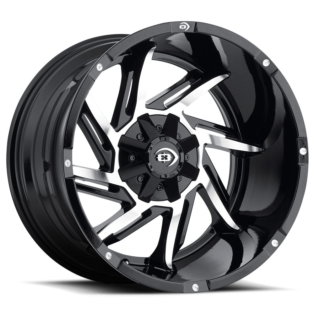 20x9 Vision Off-Road 422 Prowler Black Machined Wheel 8x6.5 (-12mm)