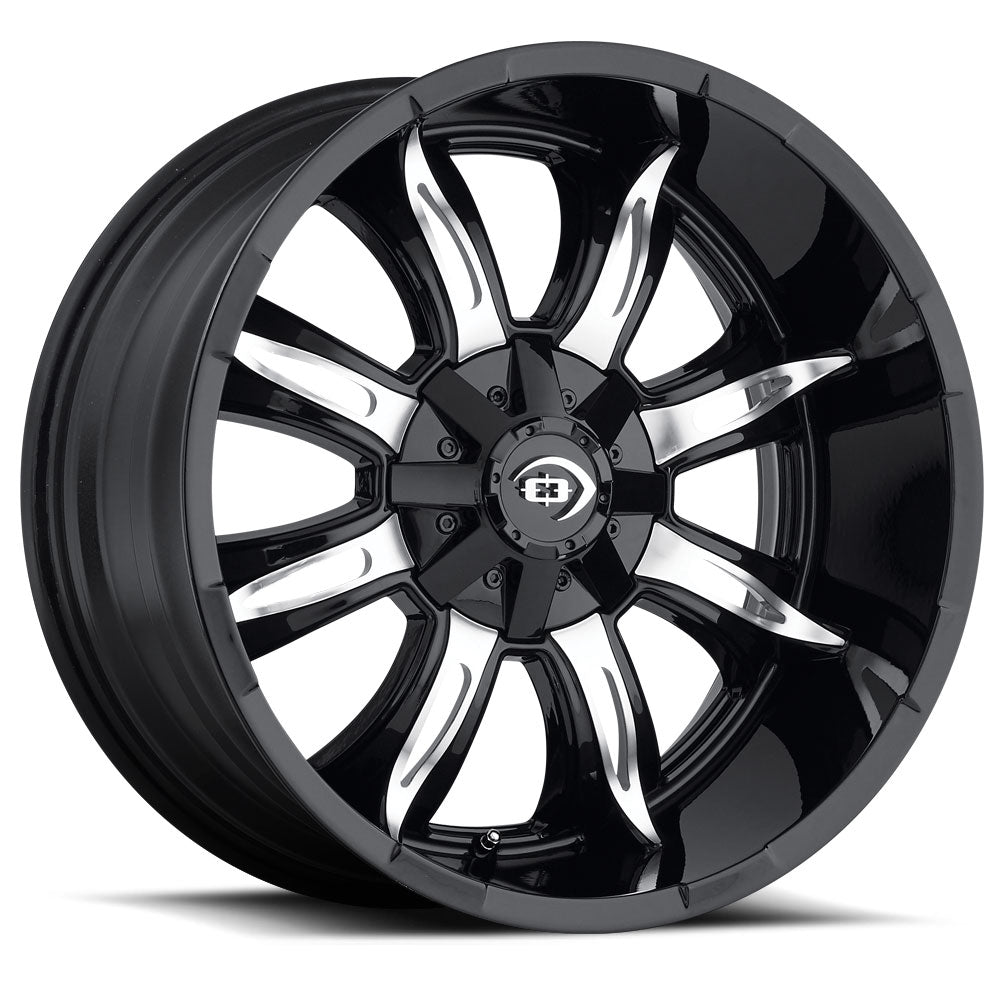 18x9 Vision Off-Road 423 Manic Black Machined Wheel 5x4.5/5x5 (12mm)