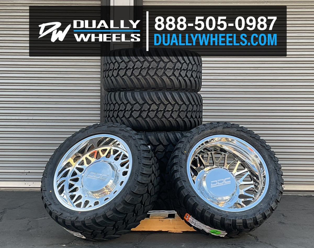 22x11 DDC Mesh GM/DODGE/FORD FORGED DUALLY SUPER SINGLE Wheels 8x6.5 Set of 6