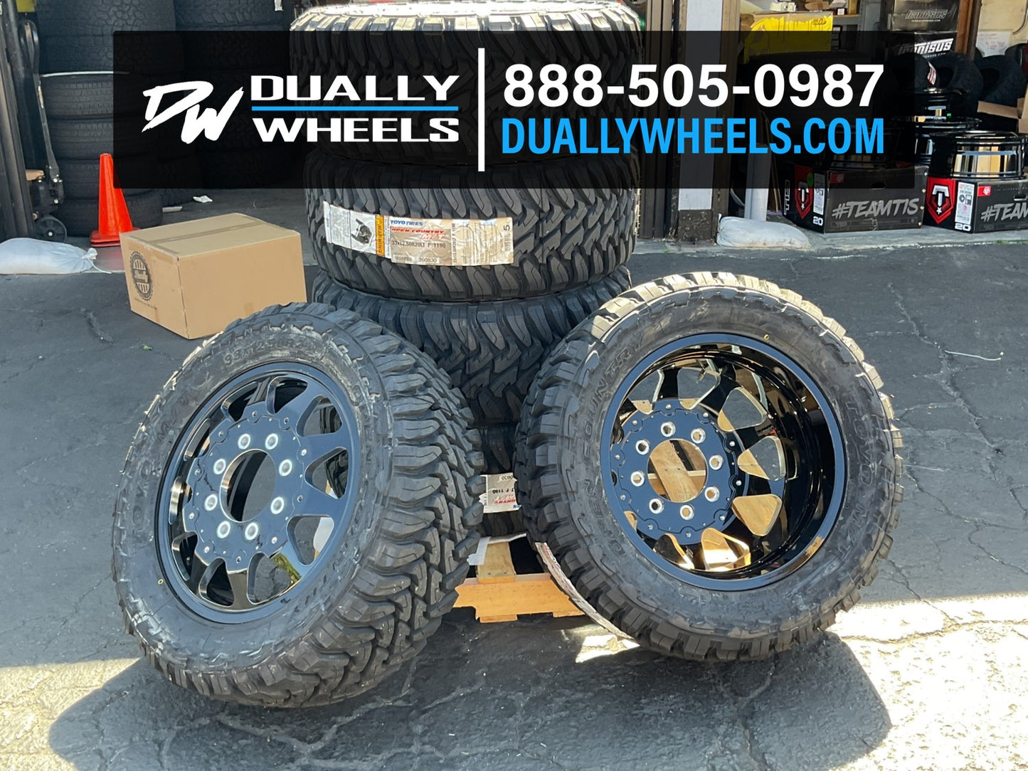 24x8.25 DDC Ten Black Milled GM/DODGE/FORD FORGED DUALLY Wheels 8x6.5 Set of 6