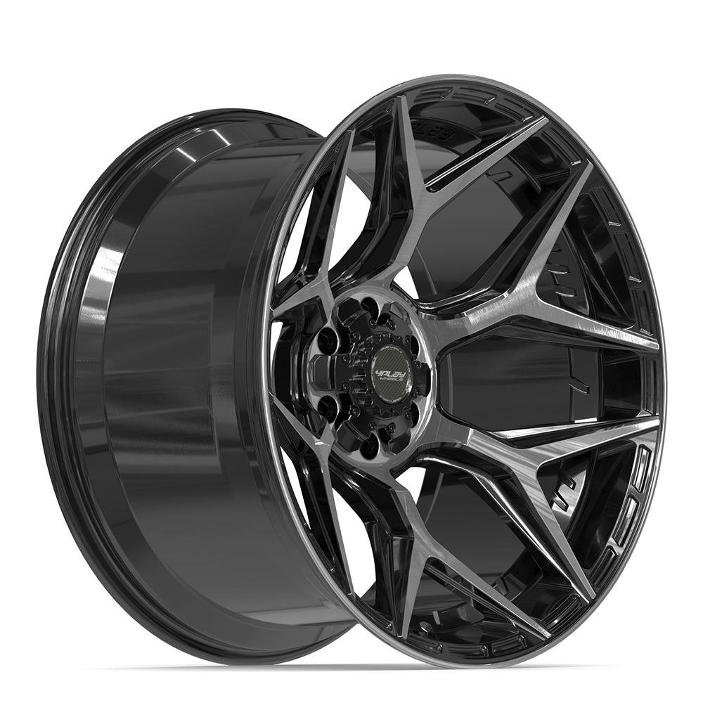 22x12 4PLAY 4P06 Gloss Black Brushed Face Wheel 6x135/6x5.5 (-44mm)