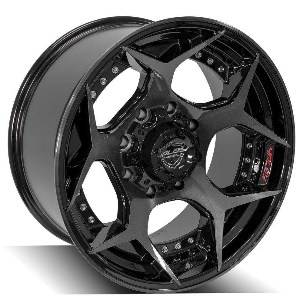 20x10 4PLAY 4P50 Gloss Black w/ Brushed Face & Tinted Clear Wheel 8x170 (-24mm)