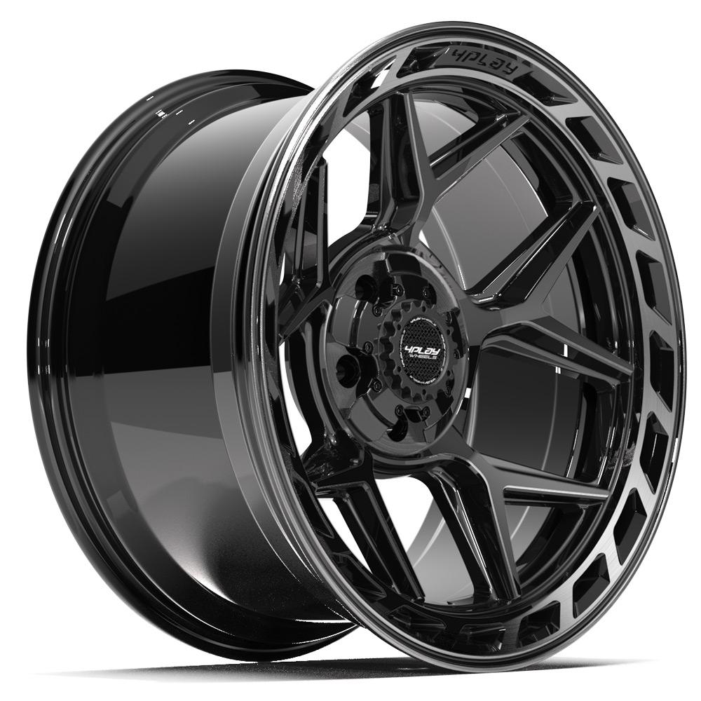 20x10 4PLAY 4P55 Gloss Black Brushed Face Wheel 5x5/5x5.5 (-18mm)