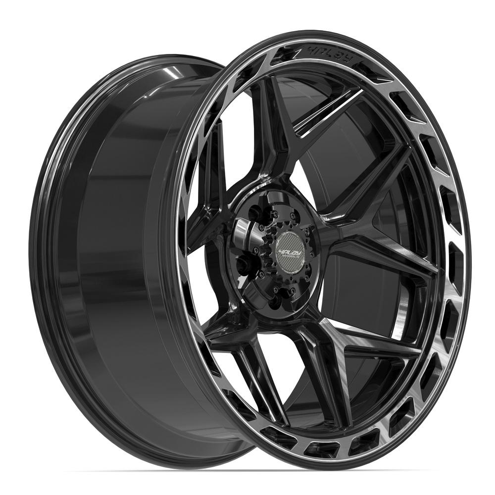22x10 4PLAY 4P55 Gloss Black Brushed Face Wheel 5x5/5x5.5 (-18mm)