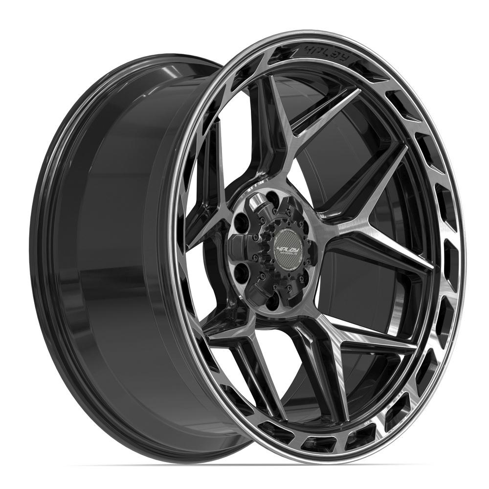 22x10 4PLAY 4P55 Gloss Black Brushed Face Wheel 6x135/6x5.5 (-18mm)