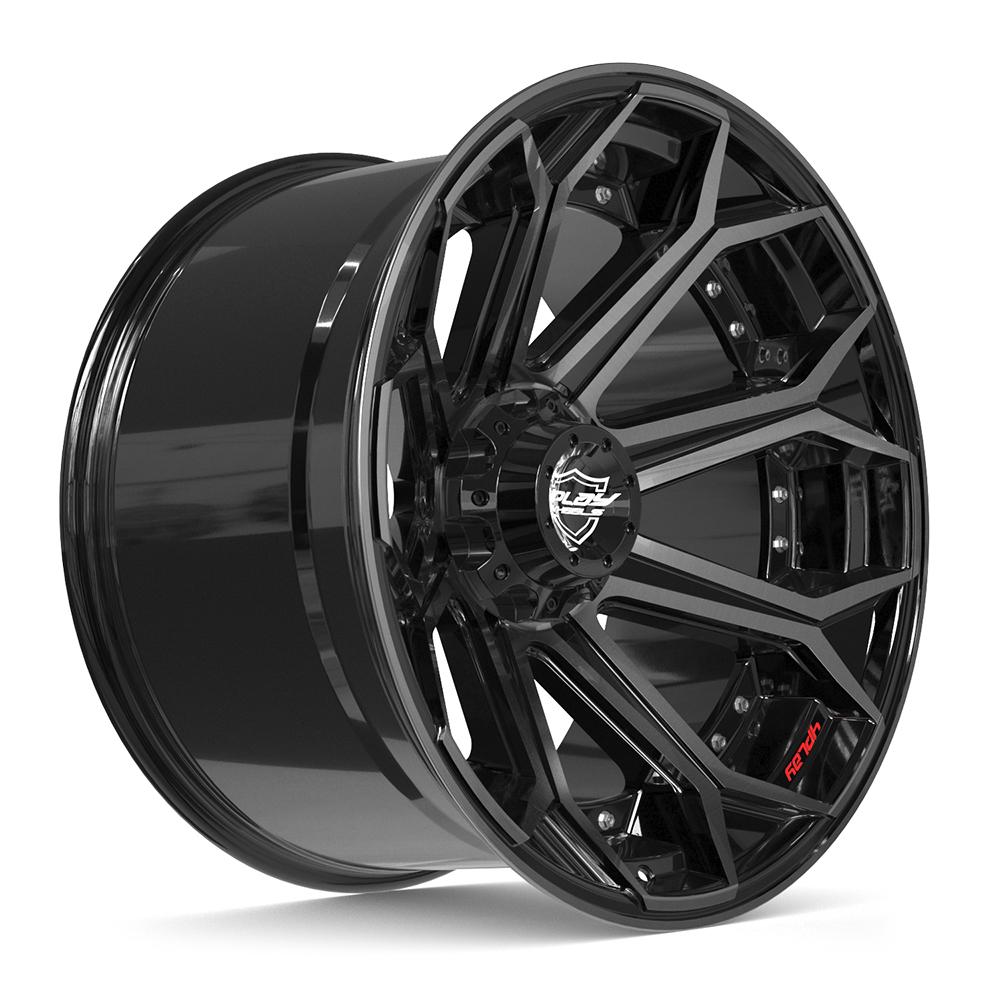 22x12 4PLAY 4P80R Gloss Black Brushed Face Wheel 6x135/6x5.5 (-44mm)