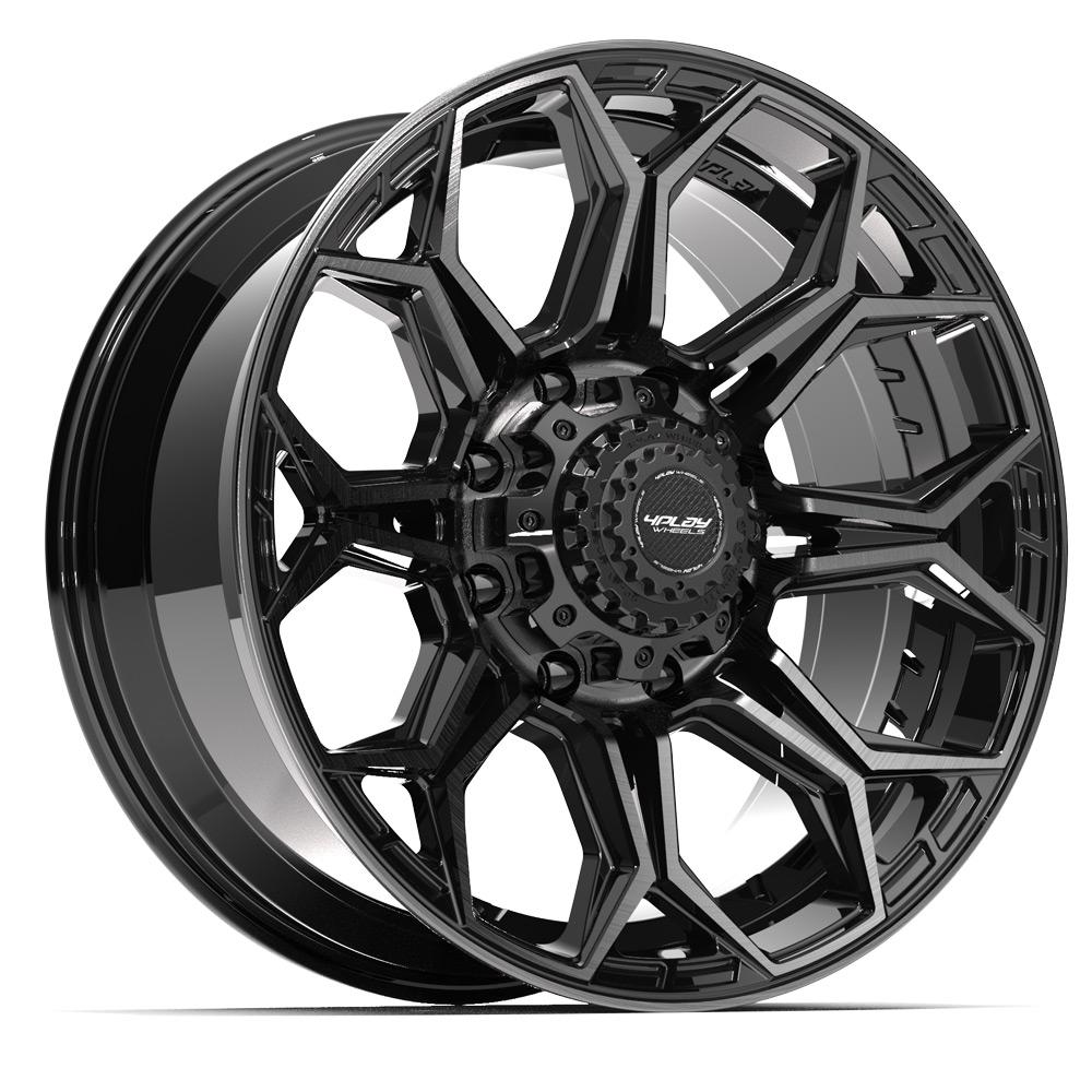 20x9 4PLAY 4P83 Brushed Black Wheel 8x6.5 (0mm)