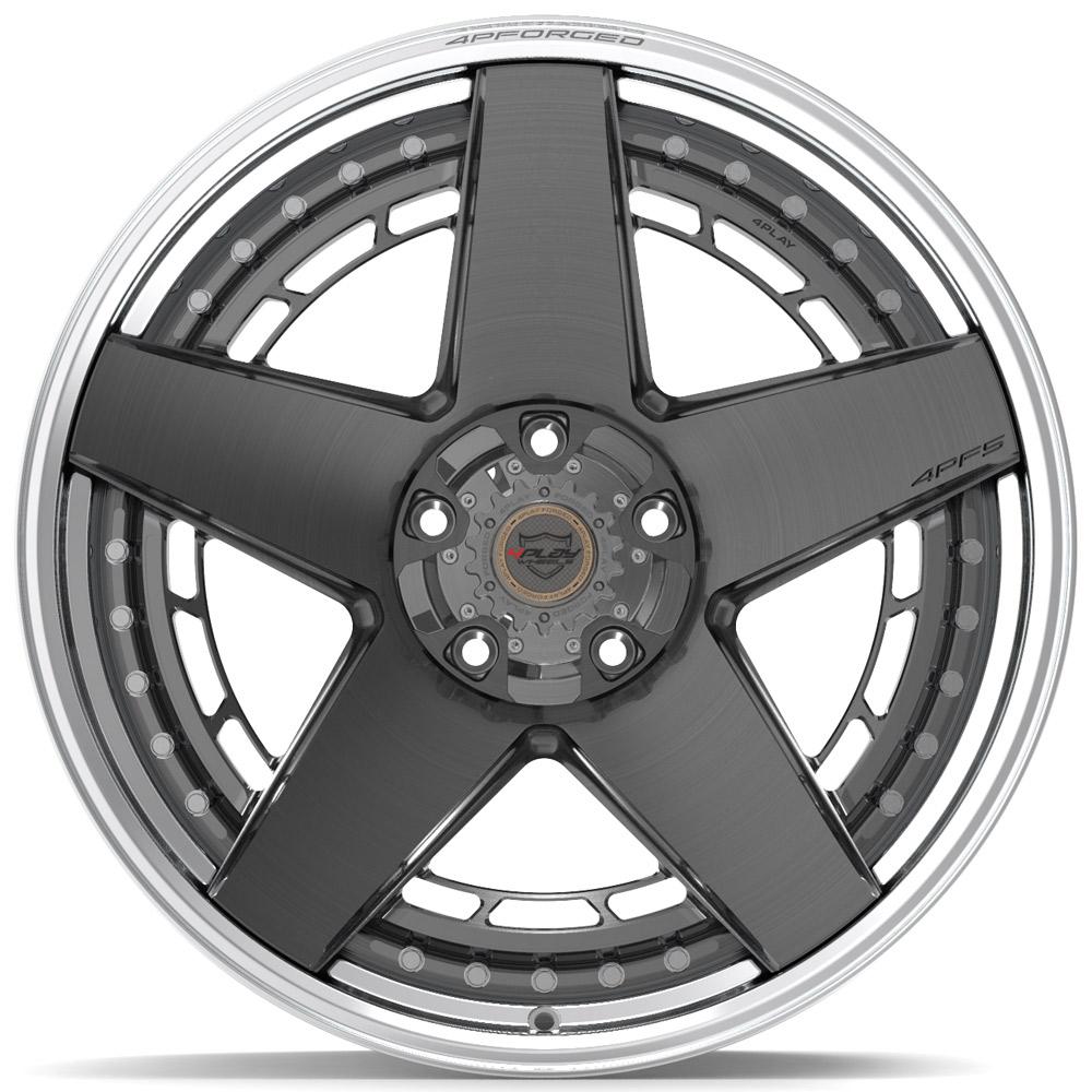 22x10 4PLAY 4PF5 Brushed Tinted Polished Barrel Wheel 5x5/5x5.5 (-18mm)