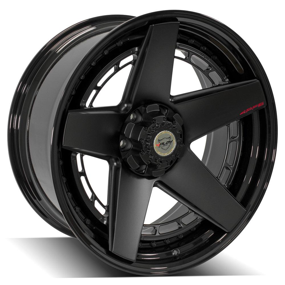 22x10 4PLAY 4PF5 Matte Black Center Gloss Black Barrel Wheel 6x135/6x5.5 (-18mm)