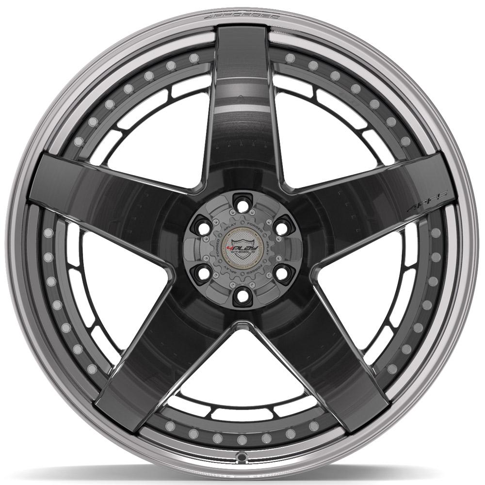 24x14 4PLAY 4PF5 Brushed Tinted Polished Barrel Wheel 6x135/6x5.5 (-76mm)
