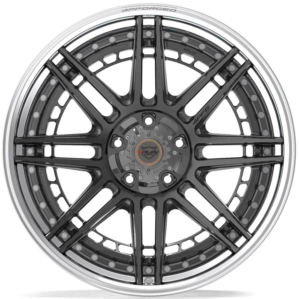 22x10 4PLAY 4PF8 Brushed Tinted Polished Barrel Wheel 5x5/5x5.5 (-18mm)