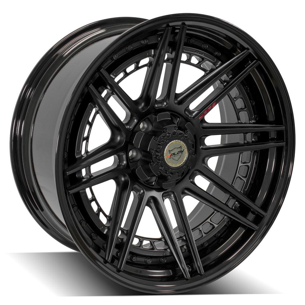 22x10 4PLAY 4PF8 Matte Black Center Gloss Black Barrel Wheel 6x135/6x5.5 (-18mm)