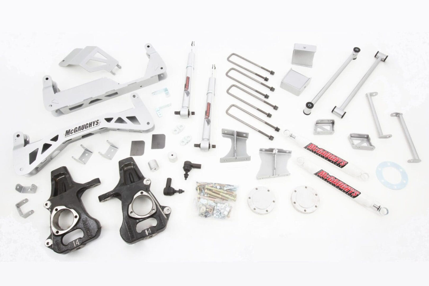 McGaughys 7-9 Inch Premium Lift Kit 2014-2016 Silverado/Sierra 1500 with Cast Steel Control Arms 4WD