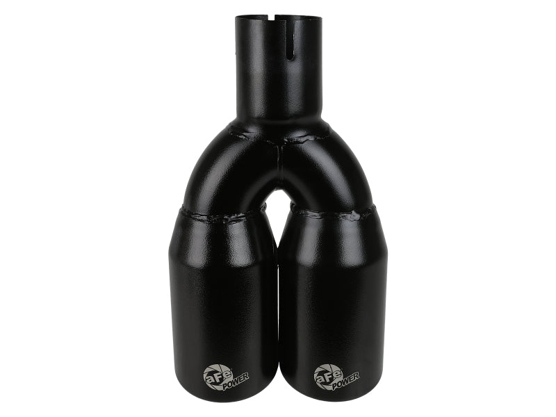 aFe MACH Force-Xp 409 Stainless Steel Clamp-on Exhaust Tip 2.5in Inlet 3.5in Outlet - Black