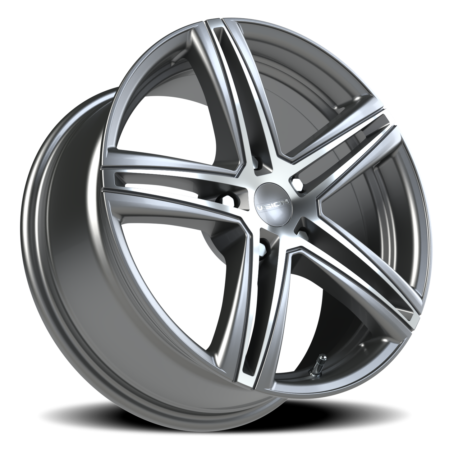 17x7.5 Vision 640 Nitrous Gunmetal Machined Face Wheel 5x4.5 (40mm)