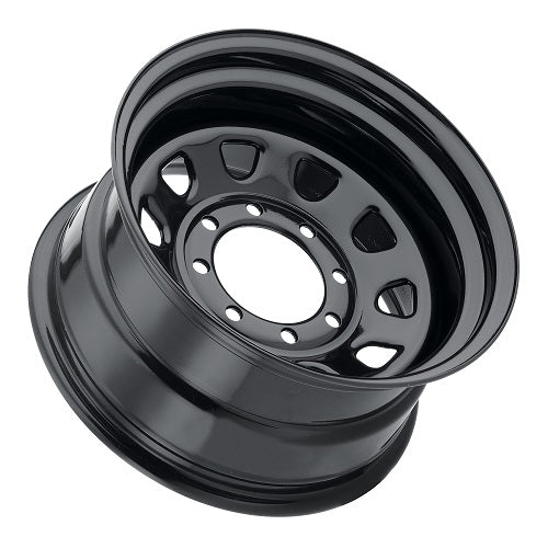15x8 Vision HD 84H D-Window Black Steel Wheel 5x4.5 (6mm) CAPS SEPARATE