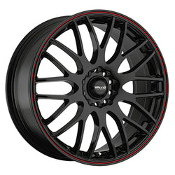 17x7 Maxxim 42B Maze Gloss Black W/Red Racing Stripe Wheel 5x110/5x115 (40mm)