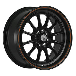17x8 Konig 34B Tweak'd Gloss Black W/Red Stripe Wheel 5x108 (35mm)