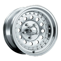 15x7 Pacer 162M Aluminum Mod Machined Finish w/Clear Coat Wheel 5x4.75 (-7mm)