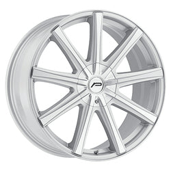 17x7.5 Pacer 789MS Evolve Machined W/Silver Wheel 5x4.5/5x120 (42mm)