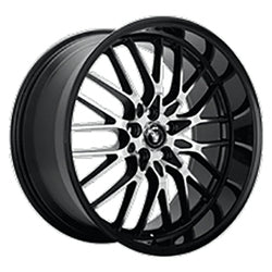 17x7 Konig 16MB Lace Gloss Black W/Machined Face Wheel 5x110 (40mm)