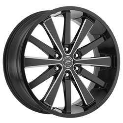 22x9.5 Platinum 270BM Pivot Gloss Black Milled Wheel 6x5.5 (25mm)
