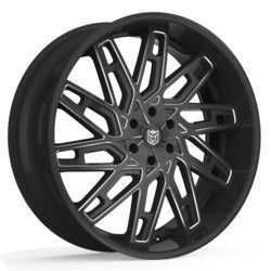 26x10 Dropstars 656BM Gloss Black & Milled Wheel 6x5.5 (30mm)