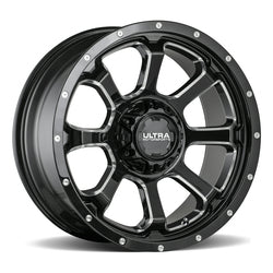 20x9 Ultra 219BM Nemesis Gloss Black Milled Wheel 8x170 (1mm)
