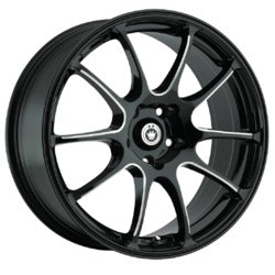 17x7 Konig 24B Illusion Gloss Black Machined Wheel 4x100 (40mm)