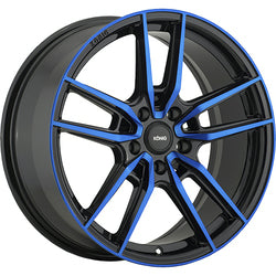 19x8.5 Konig 55BB Myth Gloss Black W/Blue Tinted Clear-Coat Wheel 5x4.5 (40mm)