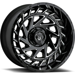 20x12 Gear Off Road 755BM Gloss Black w/Machined Face Wheel 8x180 (-44mm)