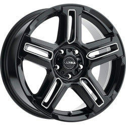 17x8 Ultra 258BM Prowler Lifted Gloss Black w/Milled Wheel 5x110 (30mm)
