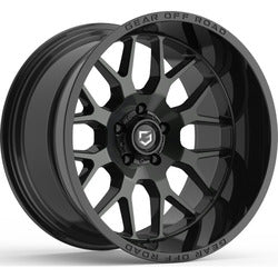 18x9 Gear Off Road 763B Raid Gloss Black with Lip Logo Wheel 8x180 (18mm)