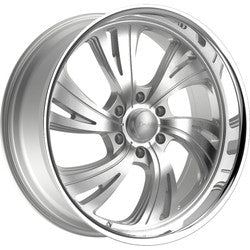 24x11 Dropstars 658BS Silver with Brushed Face & Polished Lip Wheel 5x5.5 (40mm)