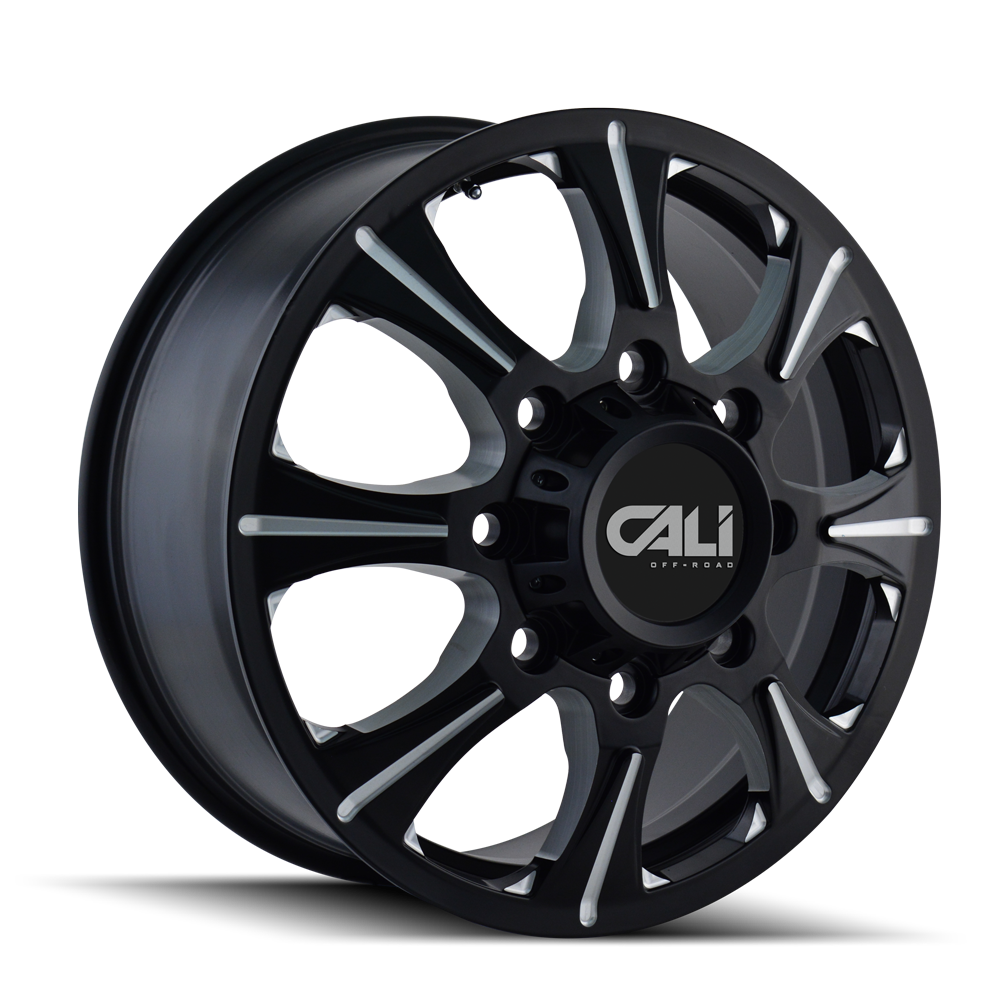 20x8.25 Cali Off-Road Brutal FRONT Black/Milled Wheel 8x6.5 (127mm)