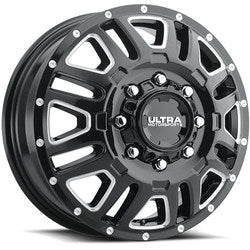16x6 Ultra 003FBM Hunter Gloss Black Milled DUALLY FRONT Wheel 6x180 (110mm)